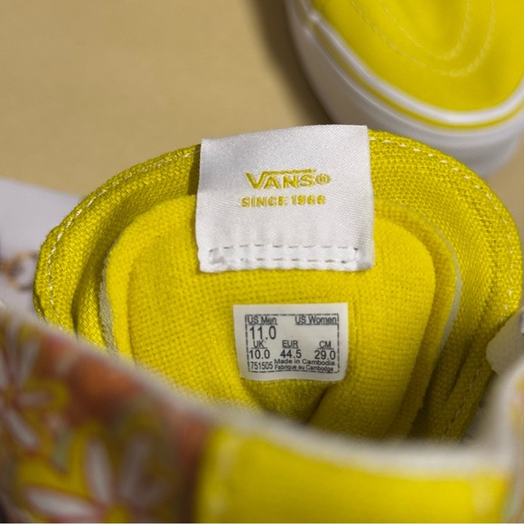NEW Vans UA SK8-Hi Tapered Yellow Floral Print Sneakers in Psychedelic Resort - Picture 10 of 11